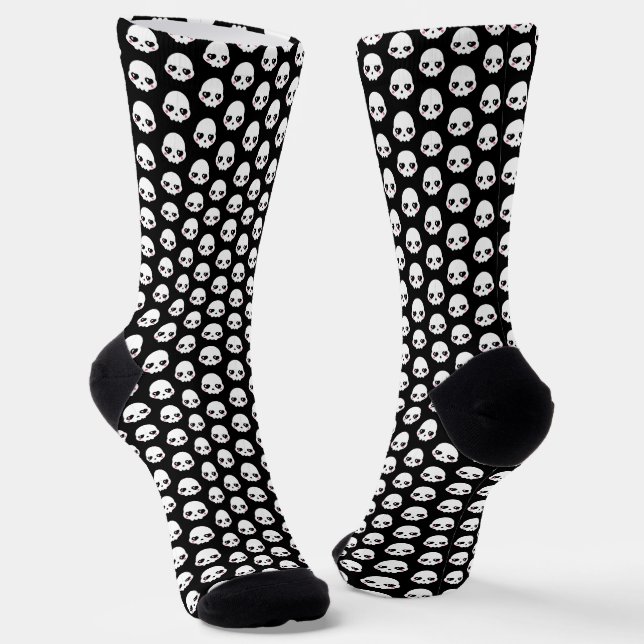 Chaussette Motif de crânes mignons déplaisants (Angulaire)