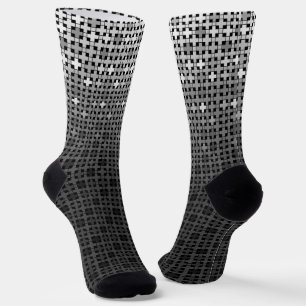 Chaussette Motif de dégradé géométrique noir et blanc