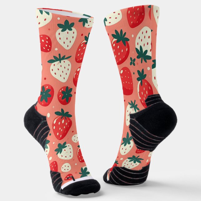 Chaussette Motif de délice aux fraises (Angulaire)