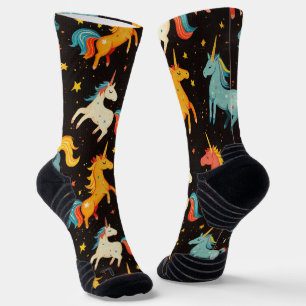 Chaussette Motif de dessin de la calotte de la licorne volant
