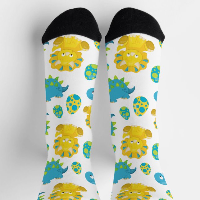 Chaussette Motif De Dinosaures, Dinosaures Mignons, Baby Dino (Haut)