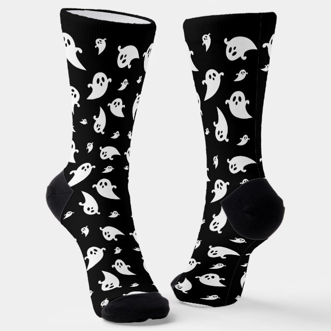 Chaussette Motif de fantômes blancs simples pour un Halloween (Angulaire)