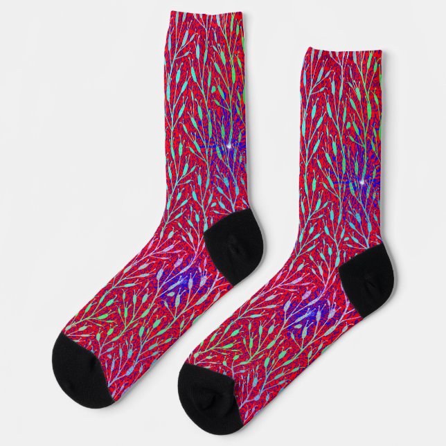 Chaussette Motif de fête de feux d'artifice scintillants  (Gauche)