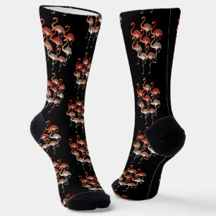Chaussette Motif de Flamants roses rose couleur corail