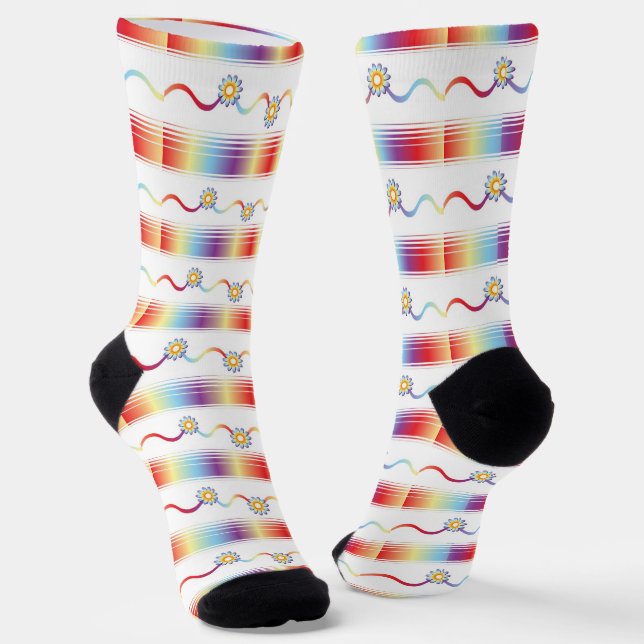Chaussette Motif de fleurs (Angulaire)