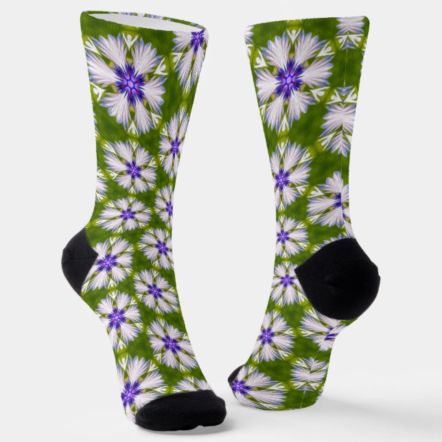 Chaussette Motif de fleurs blanches (Angulaire)