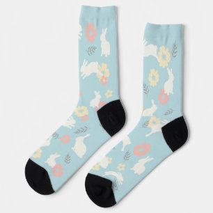 Chaussette Motif de fleurs de lapins mignons