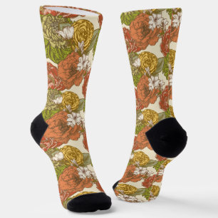 Chaussette Motif de fleurs du jardin