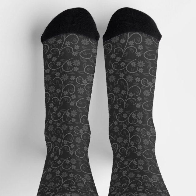 Chaussette Motif de fleurs grises mignonnes (Haut)