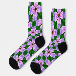 Chaussette Motif de fleurs rose pâle