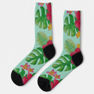 Chaussette Motif de fleurs tropicales