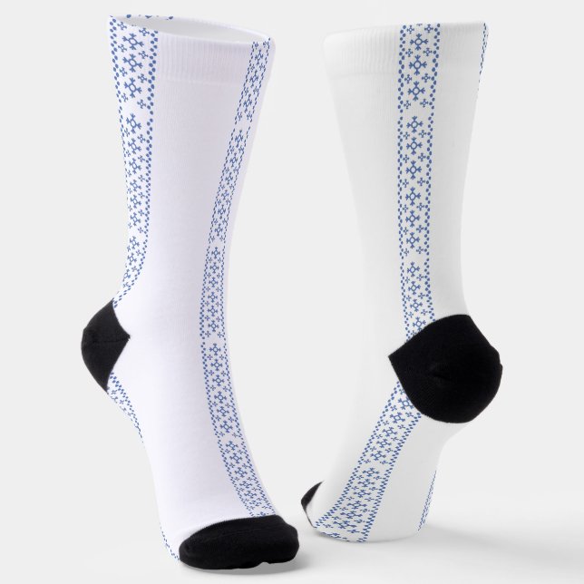 Chaussette Motif de flocons de neige bleus mignons Thunder_Co (Angulaire)