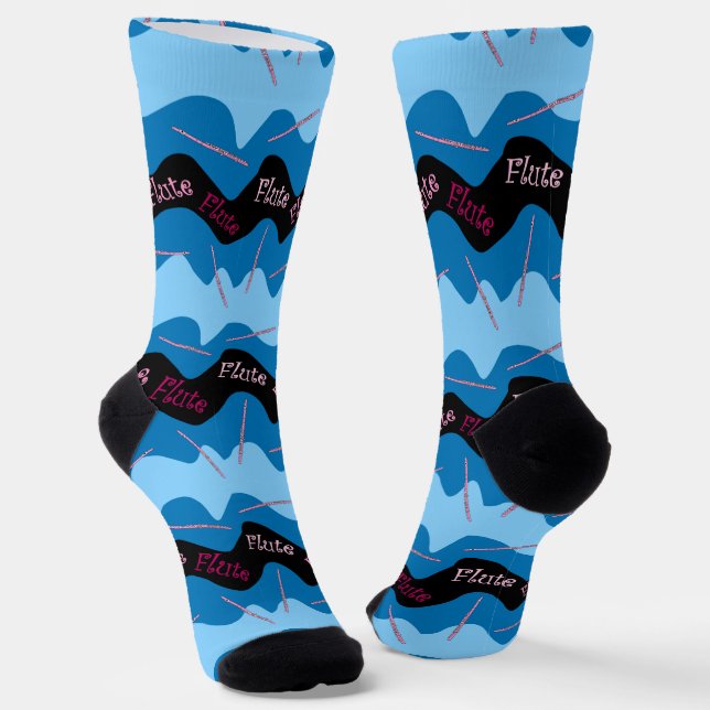Chaussette Motif de flute rose (Angulaire)