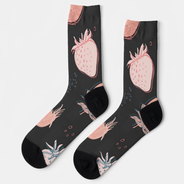 Chaussette Motif de fraises (Gauche)