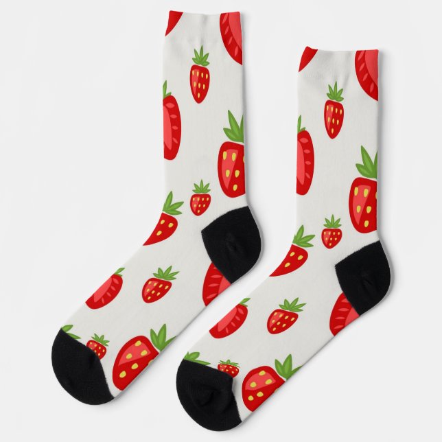 Chaussette Motif de fraises (Gauche)