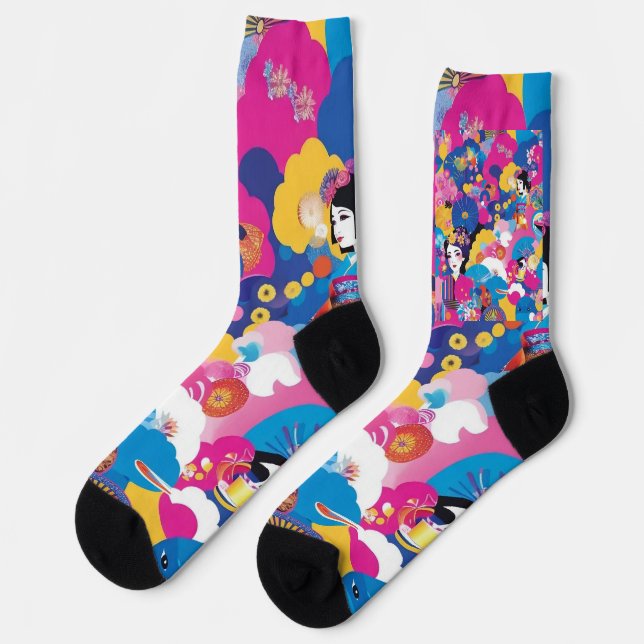 Chaussette Motif de Harajuku (Gauche)