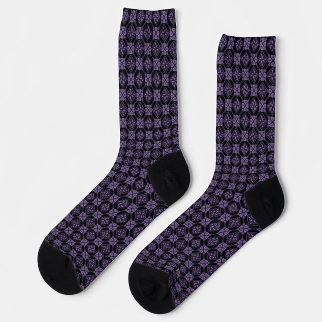Chaussette Motif de henné à base de henné violet et noir Tatr (Gauche)