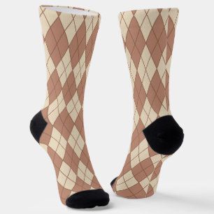 Chaussette Motif de Jacquard Brown cool