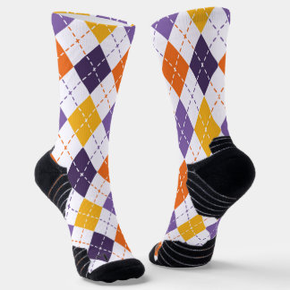 Chaussette Motif de Jacquard d'Halloween blanc