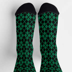 Chaussette Motif de Jacquard noir vert