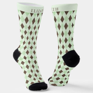 Chaussette Motif de Jacquard Pastel Green Pastel sur mesure