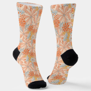 Chaussette Motif de jardin à fleurs rétro