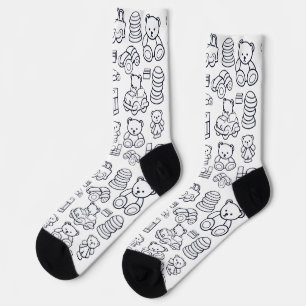 Chaussette motif de jouets pour bébé
