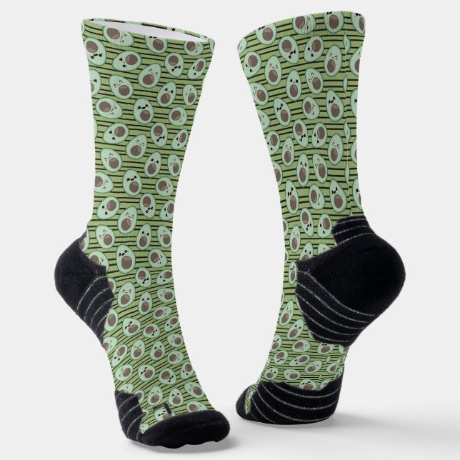 Chaussette Motif de Kawaii Avocado (Angulaire)