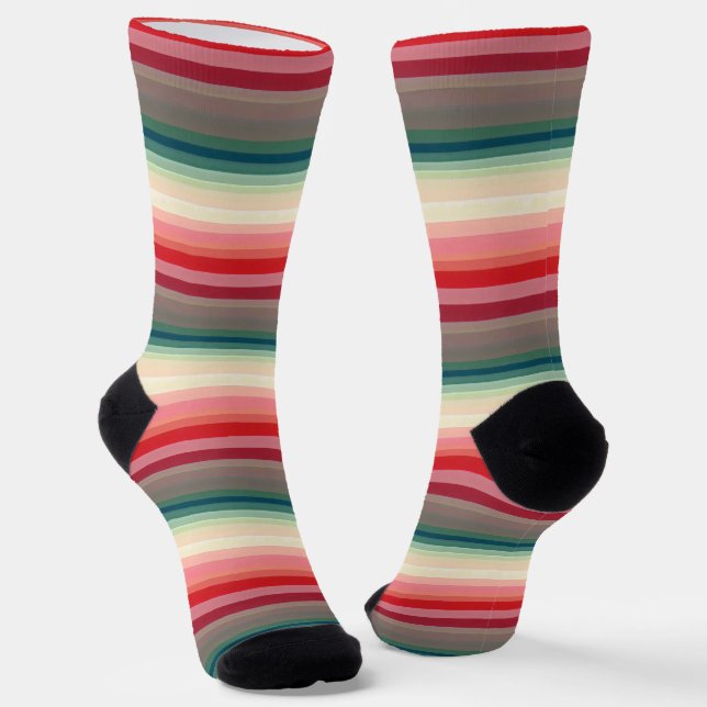 Chaussette Motif de la ligne verte rouge (Angulaire)