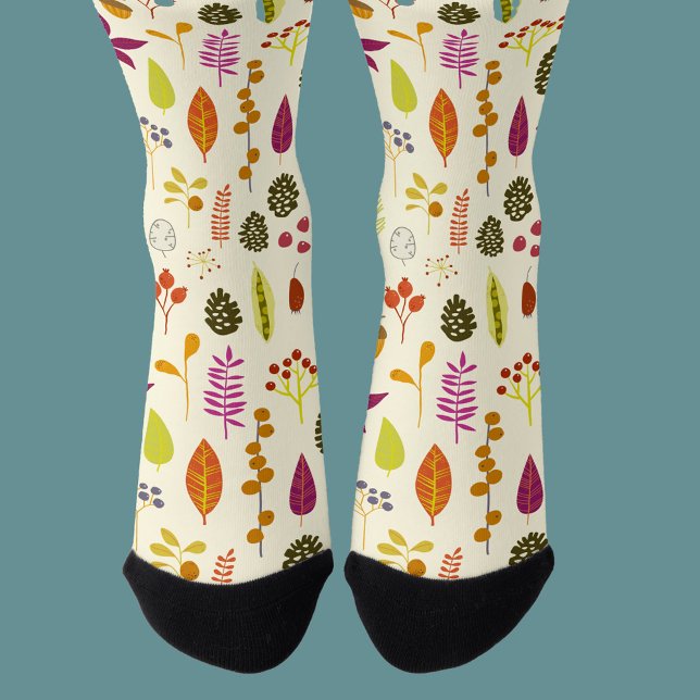 Chaussette Motif de la nature forestière (Autumn fall woodland forest nature pattern socks)