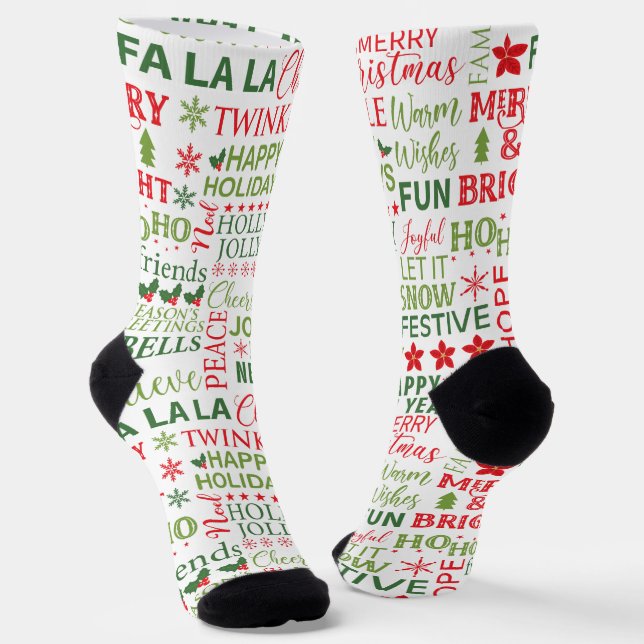 Chaussette Motif de la typographie de Noël (Angulaire)