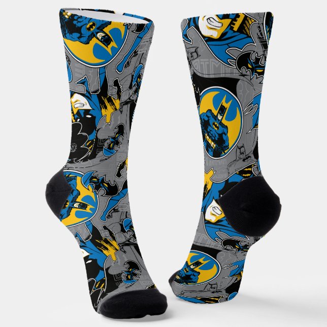 Chaussette Motif de lancer à fond Batman (Angulaire)