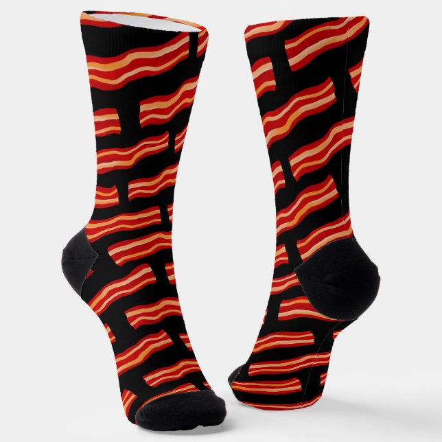 Chaussette Motif de lanières de bacon savoureuses (Angulaire)