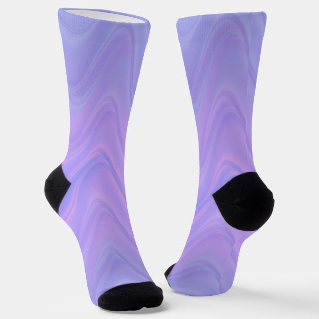 Chaussette Motif de lignes ondulées rose violet (Angulaire)