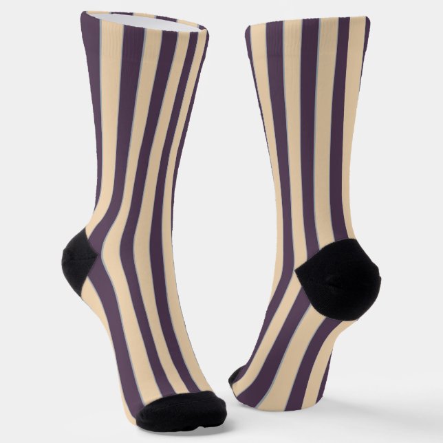 Chaussette Motif de lignes violettes et roses rousses (Angulaire)