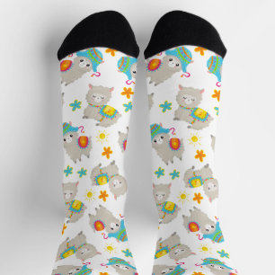 Chaussette Motif De Llamas, Cute Llamas, Alpacas, Fleurs