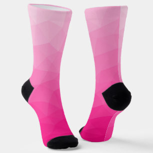 Chaussette Motif de maillage géométrique rose chaud