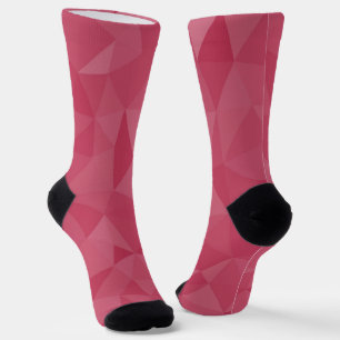 Chaussette motif de maillage géométrique rose rose