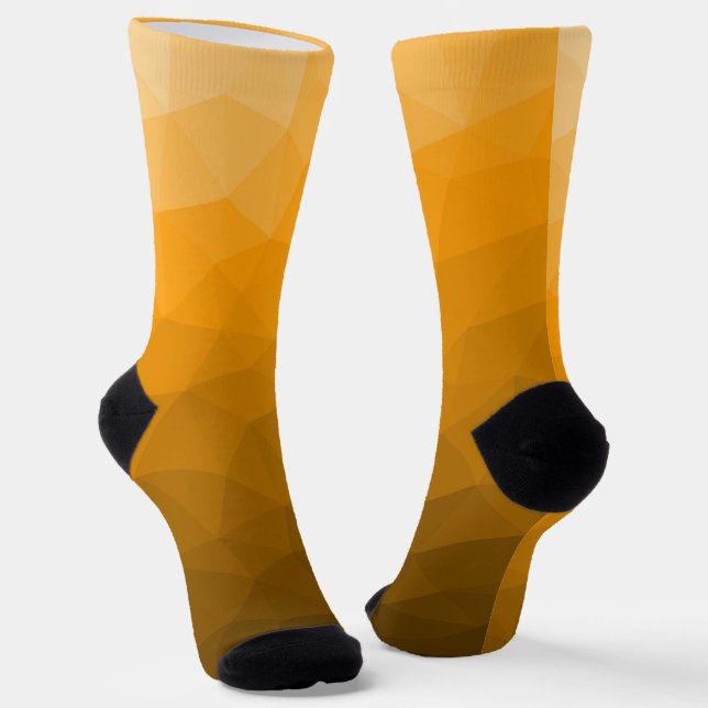 Chaussette Motif de maille géométrique à dégradé orange (Angulaire)