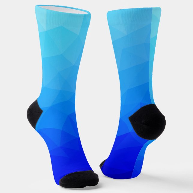 Chaussette Motif de maille géométrique de mer d'été bleue (Angulaire)