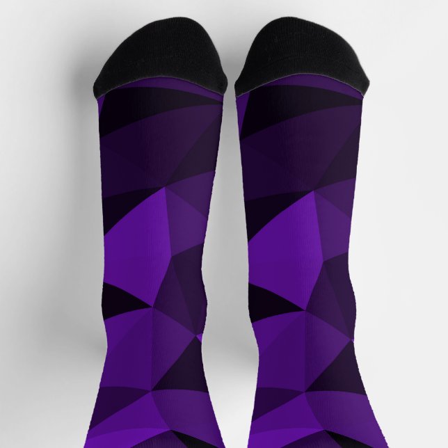 Chaussette Motif de maille géométrique noir violet (Haut)