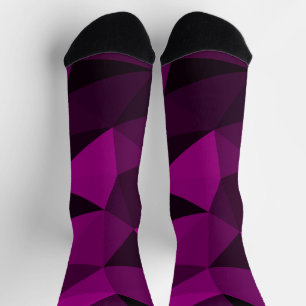 Chaussette Motif de maille géométrique rose noir