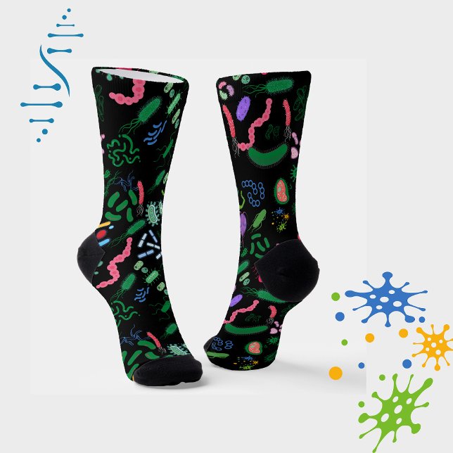 Chaussette Motif de microbiologiste (Microbiologist socks in angle view)