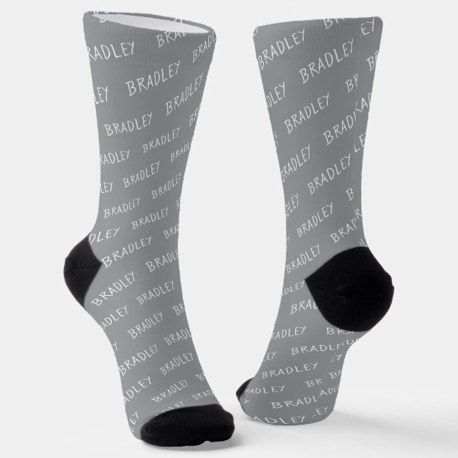 Chaussette Motif de monogramme de nom personnalisé (Angulaire)