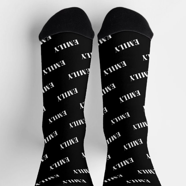 Chaussette Motif de monogramme de nom personnalisé (Haut)