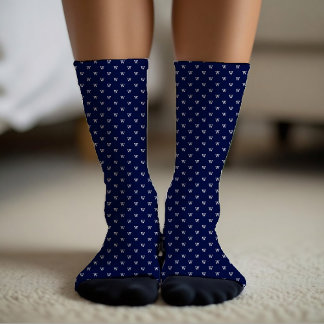 Chaussette Motif de monogramme personnalisé bleu marine