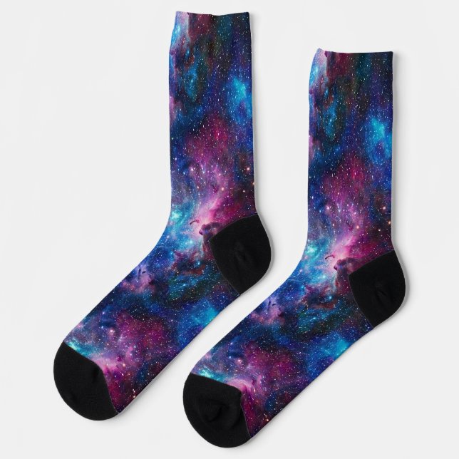 Chaussette Motif de nébuleuse de galaxie cosmique (Gauche)