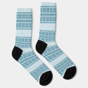 Chaussette Motif de Noël Pale Blue Stripe