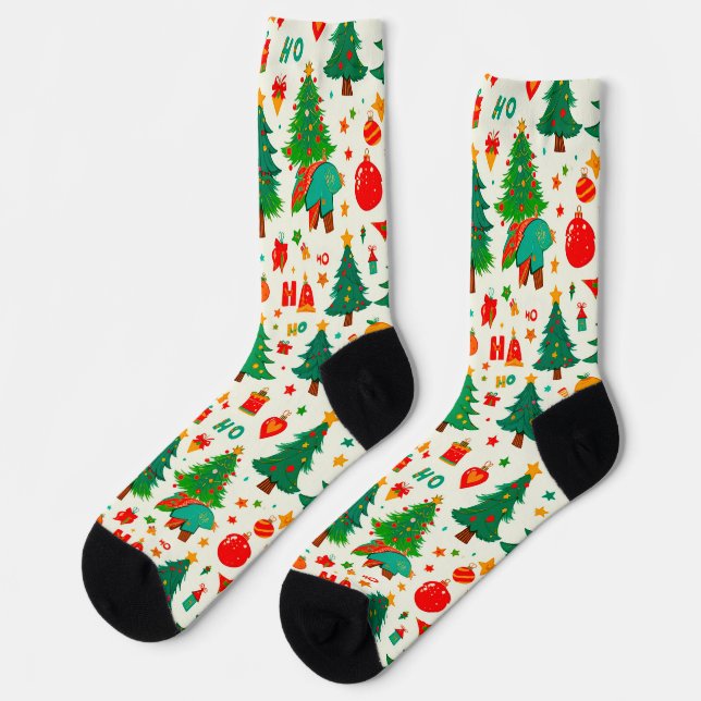 Chaussette Motif de Noël vibrant (Gauche)