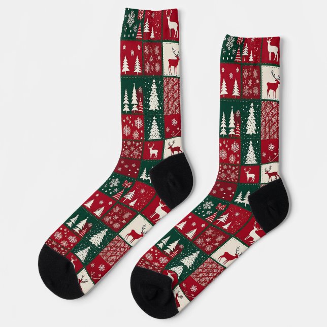 Chaussette Motif de Noël vibrant (Gauche)